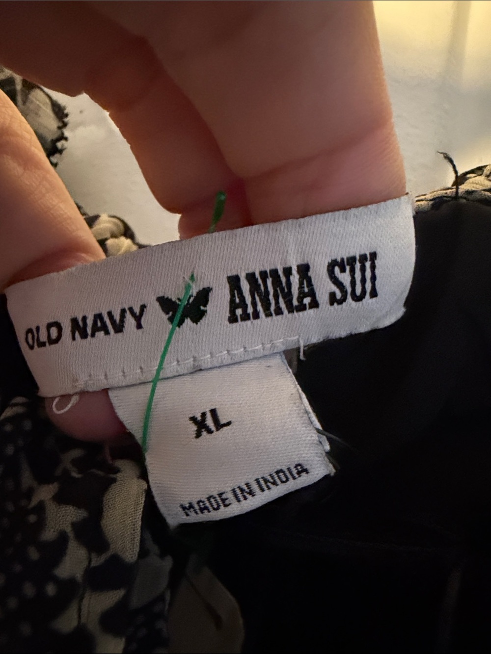 Ana Sui x Old Navy Black and Cream Floral Dropped Waist Maxi Dress. XL NWT - Picture 3 of 6